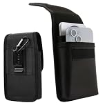 Dual Mobile Phone Holster for Iphone 16 15 Pro Max Multipurpose Cell Phone Pouch with Belt Clip Tactical Utility Double Cellphone Holder Case Pouches for Travel Work Hiking Camping Barbecue Rescue