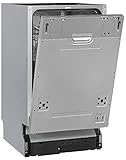 Exquisit Geschirrspüler EGSP1009-E-030E silber | Spülmaschine 45 cm vollintegriert | Einbaugeschirrspüler | 9 Maßgedecke | Silber