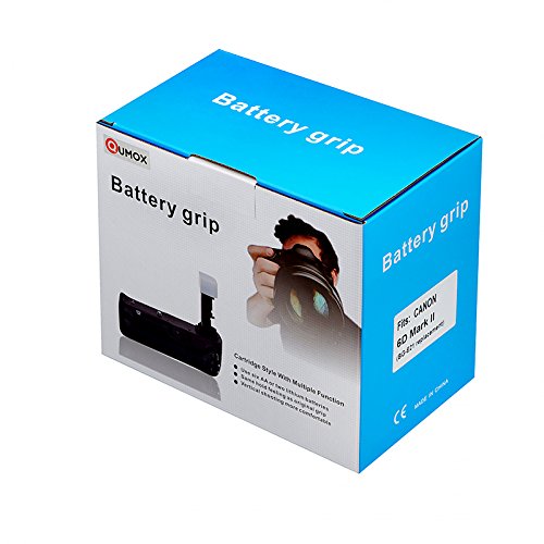 QUMOX 2X LP-E6N + Verticale Batteria Mano Presa