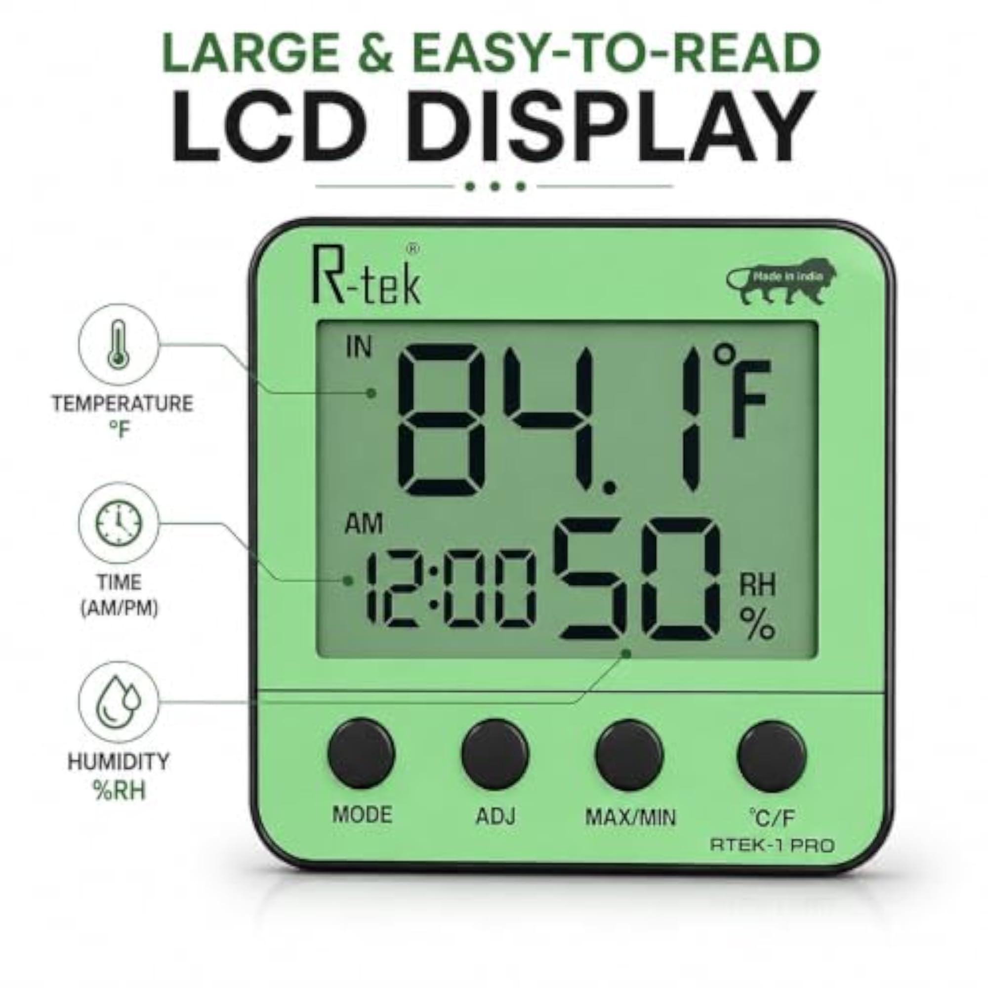 Digital Hygrometer Thermometer with Clock