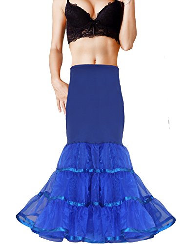 Image of Women Mermaid Petticoat Fishtail Underskirt Trumpet Crinoline for Mermaid Wedding Dress