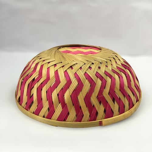 Image of ROYAL 11 ART & CRAFT Multipurpose Bamboo Basket Set for Fruit /Vegetable /Dry Fruit /Chocolate Packaging /Wedding Gift and Daily Use DIY Projects (Red) Size -9 Inch Pack of-10