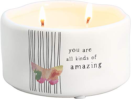 You are All Kinds of Amazing - Double Wick Butterfly Candle in Ceramic with 100% Soy Wax & Cotton Wicks - Tranquility Scent