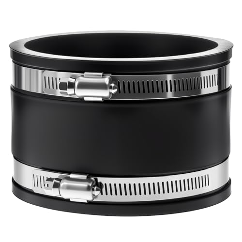 Gykutix Manchon en Caoutchouc Flexible 100 mm, Raccord en Caoutchouc avec Colliers de Serrage en Acier Inoxydable pour Tuyau en PVC, Tuyau de Ventilation, Séparateur de Poussière