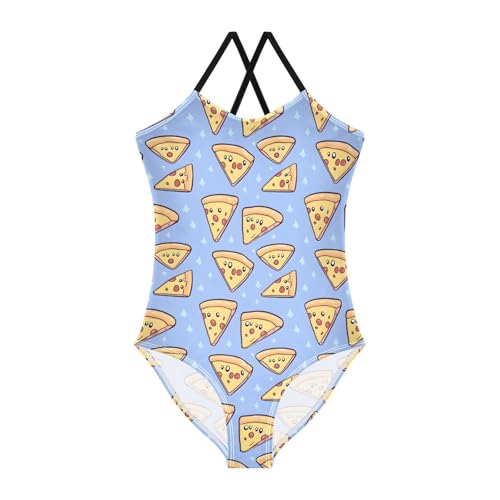 Blue Star Pizzas Girls One Piece Swimsuits Summer Quick Dry Beach Bathing Suit