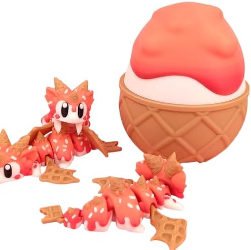 Articulated Sugar Rush Dragon Figurine - Colorful Dessert-Themed Collectible for Unique Desk Decor and Gift - 3D Printed in Canada image 4
