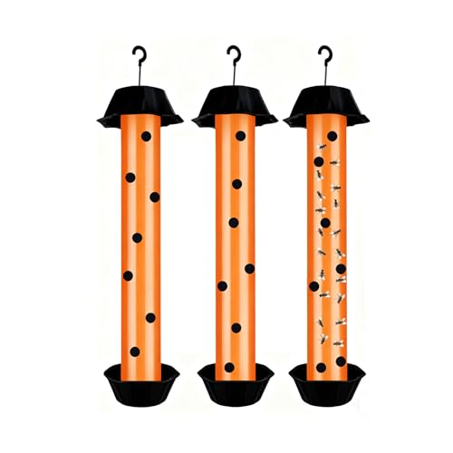 Juego de 3 Trampas Grandes para Moscas para Interior y Exterior, atrapamoscas con Tiras Adhesivas, para Colocar y Colgar