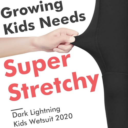 Dark Lightning Kids Wetsuit for Boys and Girls, 3mm Shorty Neoprene Thermal Swimsuit, Wet Suits Size 4–14 Cover Infant/Baby/Toddler/Junior/Youth - Thumbnail 2