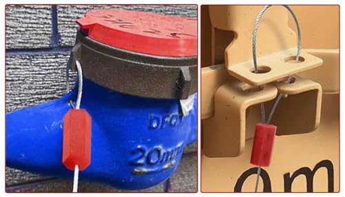 Security 50pcs Sicherheitssiegel aus Metall,Plombe Aus Stahldraht Container Plomben Containersiegel Manipulationssicherung Selbstsicherndes Kabel Kabeldichtung Selbstverriegelnde Stahlsiegel