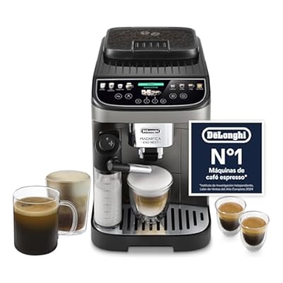 De Longhi - De’Longhi Magnifica Evo Next – Perfetto Cafetera Superautomática LatteCrema Jarra de leche automática 13 Bebidas One-Touch Pantalla Táctil a Color Titanio y Negro ECAM312.80.TB