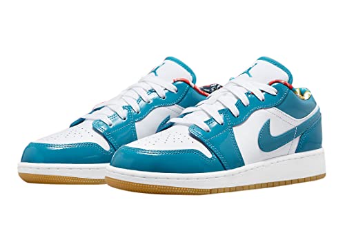 Big Kid's Jordan 1 Low SE Barcelona Cyber Teal/Cyber Teal-White (DM0589 400)3