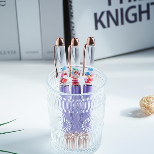 Image of Love Heart Ballpoint Pen Unique Floating Glitter Stationery Perfect Valentines Birthday Party Favor Gifts(Purple)