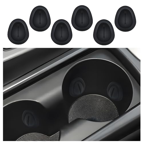 Limitador para portavasos de auto 6 pcs silicona negro miniatura 1