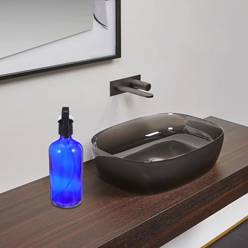 Flacon spray verre rechargeable étanche set de voyage bleu