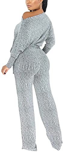 Zonjie Gold Sexy Sparkly Sequin Jumpsuits For Women Elegant One Piece Clubwear Off Shoulder Long Sleeves Wide Leg Pants Rompers X-Large #TOP2