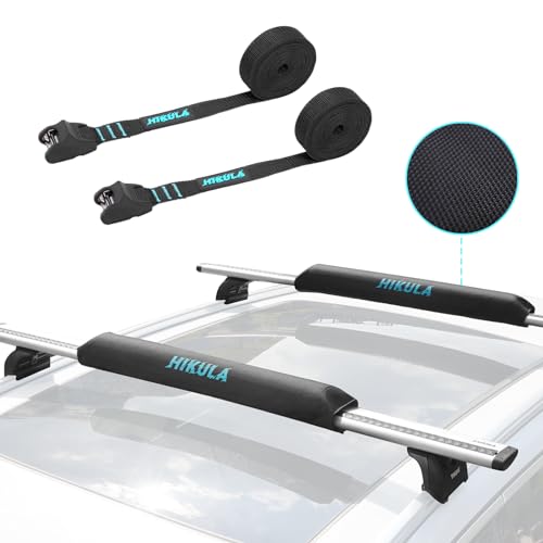 28' Soft Aero Roof Rack Pads for Various Crossbars with Two 15' Premium Scratch Resistant Silicone...
