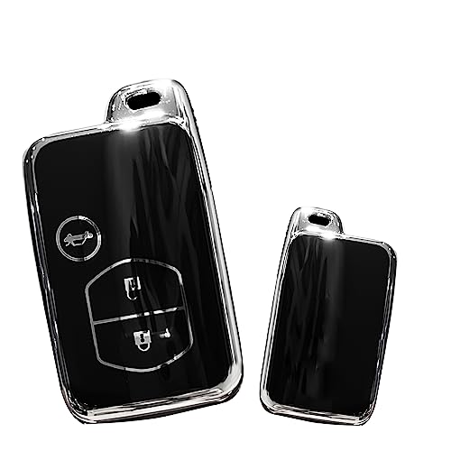 HIBEYO TPU Fob Cover for Toyota Camry Land Cruiser Prado 4Runner Venza Prius Crown Avalon Highlander Rav4 Accessories - Smart Key Holder Protector Shell Case - Black