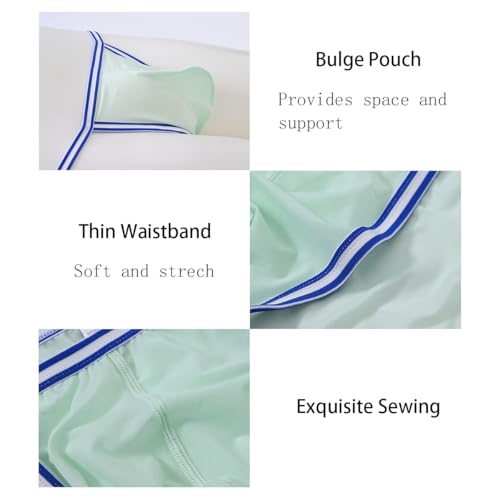 JINSHI Mens Sexy Mesh See Through Underwear Briefs Silk Breathable Low Rise Underwear with Bulge Pouch,Ultra-Thin4