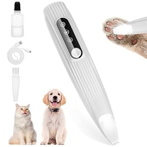 Leise Hundeschermaschine, Pfotentrimmer mit LED-Licht, USB Wiederaufladbar Wasserdicht Pfoten Rasierer, Pro Hundetrimmer, Super Quiet Painless Paw Care für Hunde