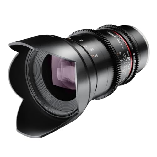 Samyang 7811 35/1,5 Objektiv Video DSLR II Sony E manueller Fokus Videoobjektiv 0,8 Zahnkranz Gear, Weitwinkelobjektiv schwarz
