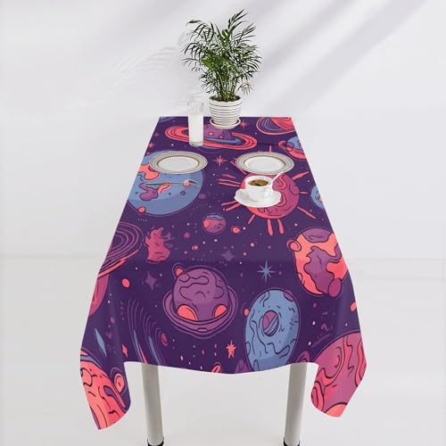 Nappe rectangulaire planète spatiale : la solution lavable aux repas salissants - 4