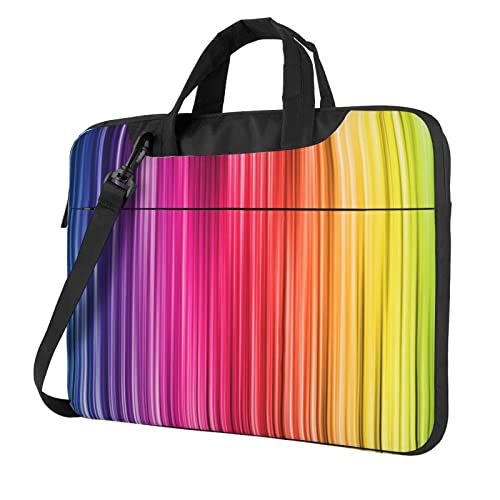 Sac ordinateur portable à rayures arc-en-ciel et bandoulière fine