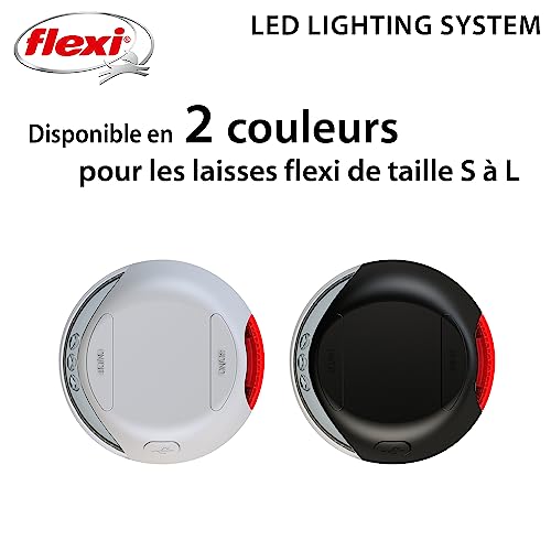 Flexi - CFNZLS-551-S - LED Lighting System - Für die Leinen New Classic & New Comfort - Mit starker Leuchtkraft vorne und hinten eine blinkende LED - Schwarz