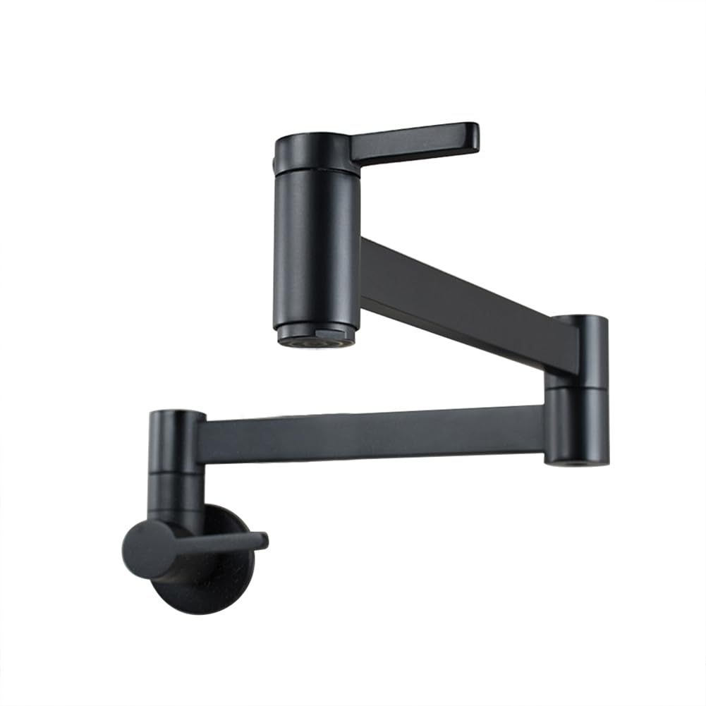 Mitigeur d'évier simple à double articulation avec bec rotatif noir mat