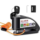 Anykuu Bremsscheibenschloss Motorradschloss Alarm 110 dB Laute Scheibenschloss Bremsschloss mit 1.5m...