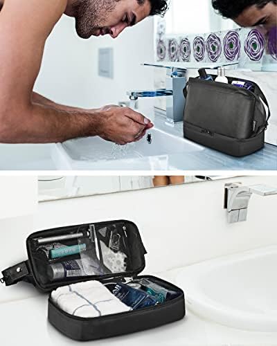 Toiletry Bag for Men, SAMZSKY Travel Accessories Shaving Dopp Kit, All-around Waterproof Bathroom Toiletries Organizer (Black) 7 Toiletry Bag for Men, SAMZSKY Travel Accessories Shaving Dopp Kit, All-around Waterproof Bathroom Toiletries Organizer (Black)