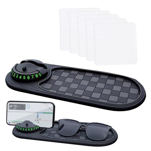 hinbkenla Multifunction Car Anti-Slip Mat,Auto Phone Holder,Phone Holder,Multifunctional Multi Function Car Anti Slip Mat,Car Mats for Phone/Sunglasses/Key