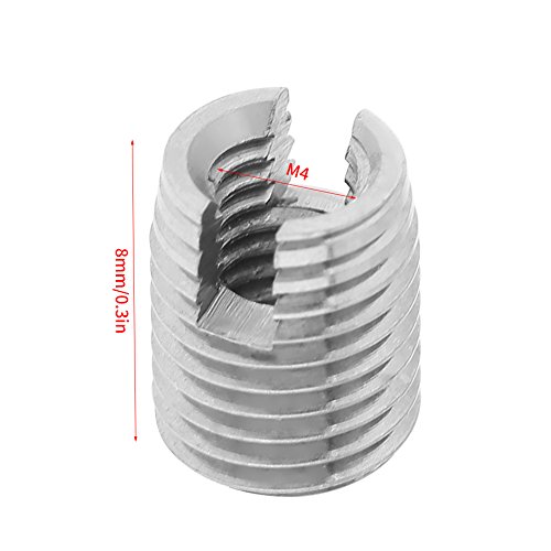 Preisvergleich Produktbild 20pcs selbstschneidende Schlitzschraube Metall Gewindeeinsatz Muttern für schraubenförmige Reparatur M4 x 8mm Set