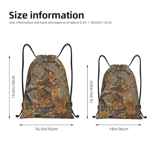 Tree Leaves Camo Drawstring Bags Backpack Bag 14x16.9 IN4
