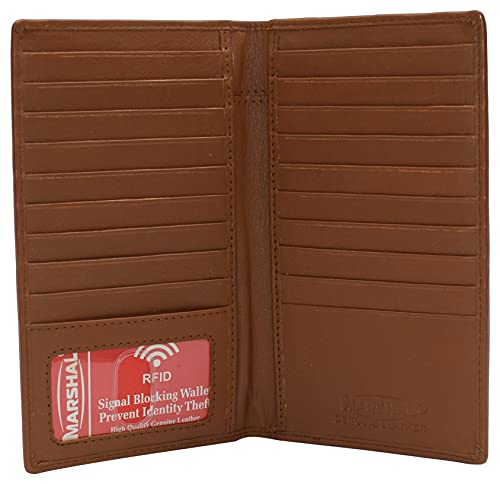 Marshal Leather Bifold Credit Card Holder #1529CF Tan