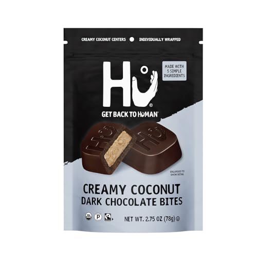 Best by:12/2026 Hu Cashew Butter + Pure Vanilla Bean Dark Chocolate Bites | 1 Pack | Natural Organic Vegan, Gluten Free, Paleo, Non GMO, Fair Trade Dark Chocolate