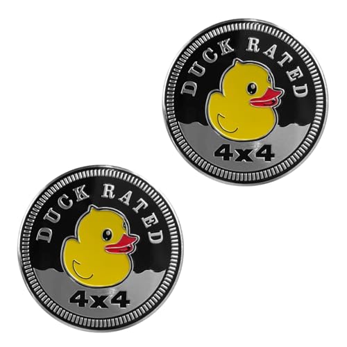 Emblemas redondos 3D de metal Duck Rating: calcomanías de alta durabilidad para 4x4