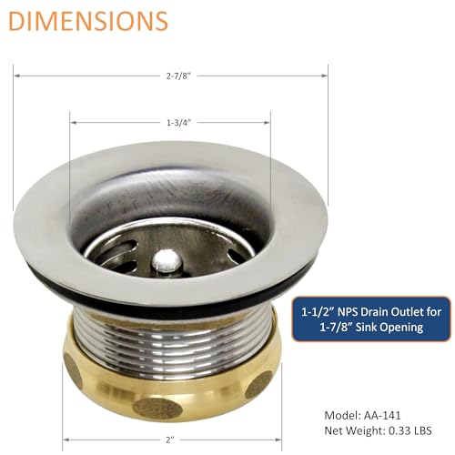Kit colador de desagüe para fregadero AA-141 acero inox miniatura 2