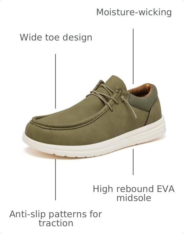 Image of FW FRAN WILLOR Mens Wide Shoes Width Toe Box Slip-on Loafers Casual Walking Shoes for Men
