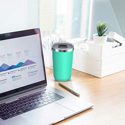 Ideus 20 Oz Tumbler, Travel Coffee Mug With Splash Proof Sliding Lid, Double Wall Stainless Steel Vacuum Insulated Coffee Mug For Home And Office, Keep Beverages Hot Or Cold, Baby Blue #TOP6