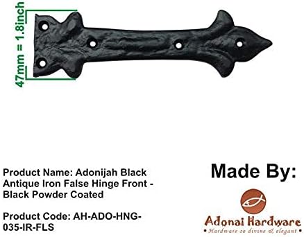 Miniatura 6 de Adonai Hardware Adonijah - Correa de hierro fundido antiguo falsa o falsa o falsa o falsa (6.5 pulgadas x 12 unidades, negro mate) para puertas de