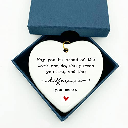 May You Be Proud Of The Work You Do, Thank You Gift, Ceramic Heart Keepsake, Retirement Gift, Ceramic Heart, Happy Retirement, Gift For Colleague, Gift For Team And Employees #TOP3