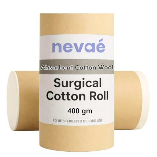 Image of Nevae 100% Pure Cotton Roll| Absorbent Cotton Wool | Soft, Hygienic & Chlorine Free | For Medical, Baby Care, Makeup & Household Use (400gm) | Soft Cotton Wool for Makeup Removal, Skincare and Everyday Beauty Care