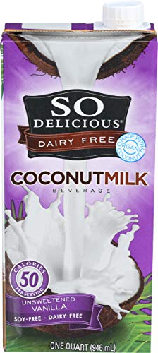 So Delicious Organic Unsweetened Vanilla Coconut Milk, 32 Fluid Ounce -- 12 per case