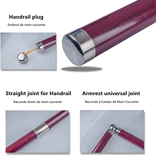 6pcs Endkappe für handlauf 50mm aus Edelstahl, Deckel am Ende der Treppengeländer, runde Endkappen für handlauf holz, abdeckung des handlaufs, Montageschrauben im Lieferumfang enthalten