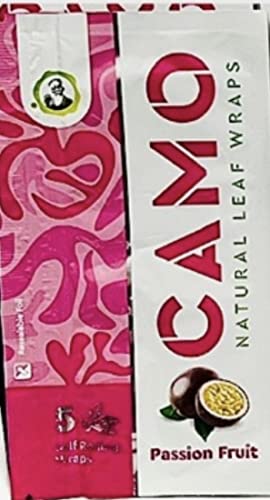 Afghan Natural Leaf Camo Wraps Passion Fruit 6 Packs - 30 sheets with an Official Camo Cones Sticker