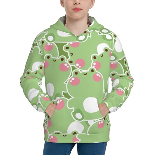 Cute Frog2 Kids Pullover Hoodies Boys Sweatshirts Girls Athletic Clothes with Pocket