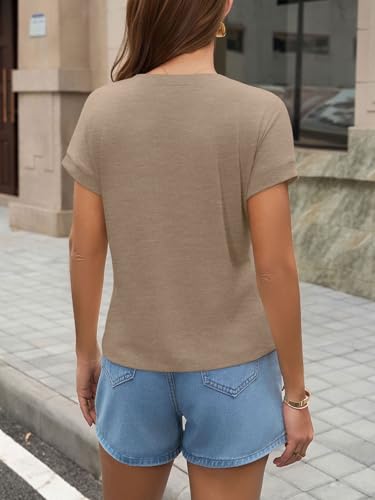 Image of UNCLECAT Womens Crop Tops Loose Fit Cap Short Sleeve Summer Tee | Crew Neck, Solid Color, Graphic, Casual, Going Out, Trendy Outfits, Fashion Clothes, Daily Wear, Work, Vacation