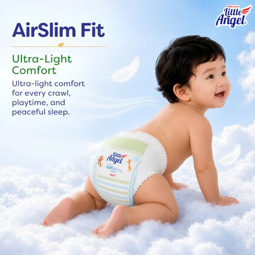 Image of Little Angel Soft & Pure Premium Baby Diaper Pants | XXL - 36 Count (14+ Kgs) | With BreathableAir Layers for Rash-Free Comfort, Lightweight AirSlim Fit, No-Marks Soft Waistband, MaxAbsorb Dry Protection & Calendula Extracts for Baby's Soft Delicate Skin