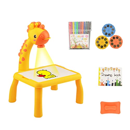Naisicore Enfants Dessin de projecteur Table de Table de Table des Enfants détachables Enfants Apprendre des Jouets éducatifs Jaune