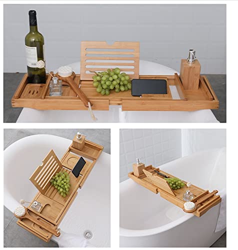 Soporte para libros de bañera con bandeja de madera resistente y elegante 7